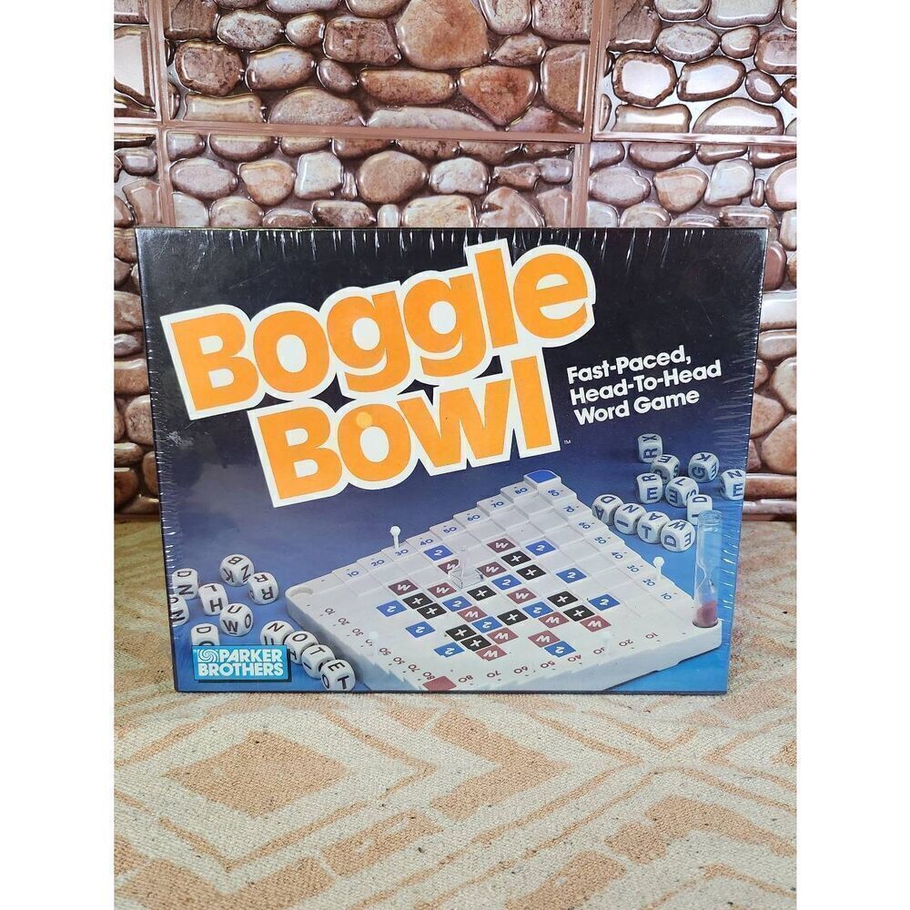 Vin. 1987 PARKER BROTHERS BOGGLE BOWL Word Building Board Game Components Sealed